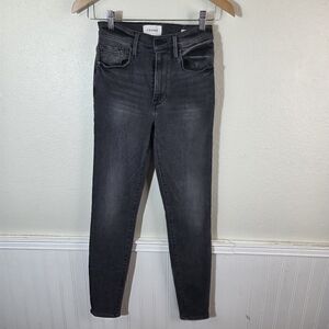FRAME Ali High Rise Skinny Jeans Womens 24 Gray Wash Stretch Denim